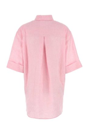 Valentino Garavani Womens Pink Linen Blouse Babyrose Exterior: Maglie
