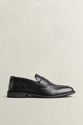 GANT Men Lozham Leather Loafers (41) BLACK
