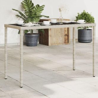 vidaXL Tavolo Giardino Piano Vetro Grigio Chiaro 115x54x74 Polyrattan - Vidaxl