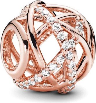 Pandora Moments 14K Rose Gold Plated Cz Charm