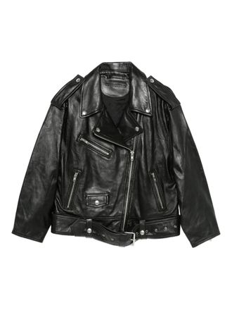 Stand Studio zip-up leather jacket - women - Lambskin/Polyester/Viscose - 36 - Black