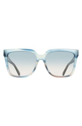 Ferragamo 58mm Rectangular Sunglasses in Striped Sand Blue at Nordstrom