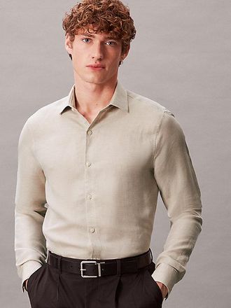 Calvin Klein Slim Linen Blend Shirt