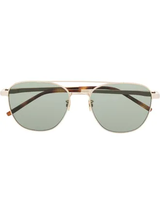 Saint Laurent Eyewear SL531 pilot-frame sunglasses - unisex - Metal (Other) - 55 - Gold