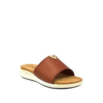 Ex&eacute; Womens Low Wedge Mule In Brown