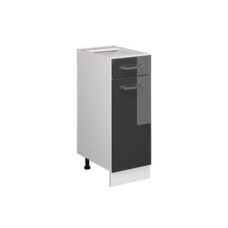 Vicco Mueble Bajo Universal R-line, Antracita Alto Brillo, 30 Cm Con Caj&oacute;n, Sin Encimera Vicco