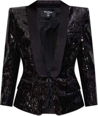 Balmain Paillettenblazer - Dames - Blazers - Zwart - XS - Pailletten - Jassen