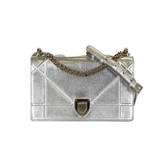Dior Pre-owned Cross Body Bags, female, Gray, Size: ONE SIZE Pre-owned Leather dior-bags
