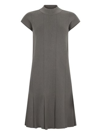 Malo pleated short-sleeve midi dress - Grey
