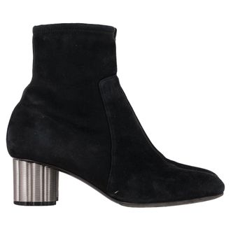 Ferragamo Ferragamo Catania Ankle Stretch Boots in Black Suede
