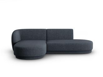 CXL by Christian Lacroix Sof&aacute; esquinero modular izquierdo 4 plazas tejido chenilla azul mezcla