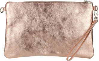 Girly HandBags Womens Genuine Italian Metallic Leather Clutch Bag (Champagne)