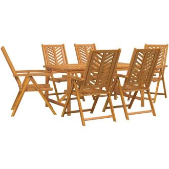 vidaXL Conjunto De Comedor De Jard&iacute;n 7 Pcs Marr&oacute;n 150 X 90 X 74 Cm Vidaxl