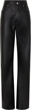 Paco Rabanne Flared leren broek - Dames - Leren Broeken - Zwart - XS - Leer - Broeken