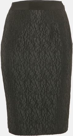 Carolina Herrera Black Textured Jacquard Pencil Skirt