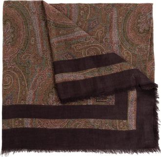 Etro Accessoires, Dames, Bruin, ONE Size, Kasjmier, Bedrukte Sjaal