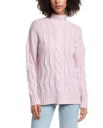 Forté Cashmere Luxe Wool & Cashmere-Blend Cable Sweater