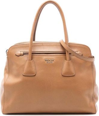 Prada Pre-owned Handbags, female, Brown, Size: ONE SIZE Pre-owned Leather Handbag