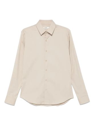 Sandro cotton-blend shirt - men - Elastane/Cotton/Polyamide - L - Neutrals