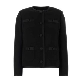 Dolce & Gabbana Embellished Round Neck Jacket - female - Dolce & Gabbana - Light Jackets - Black - M - Jackets