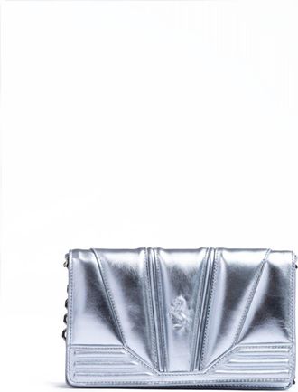 Ferrari Womens Gt Patent Leather With Chain Bag In Metal Light Blue
