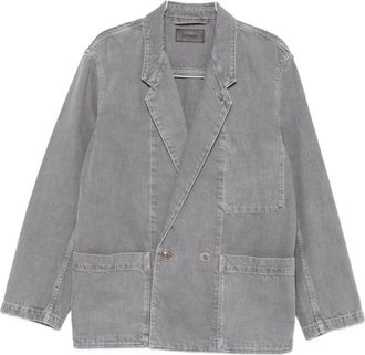 Christophe Lemaire Blazer doppiopetto con applicazione - Grigio
