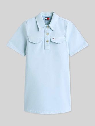Tommy Jeans Oversized Minikleid aus reiner Baumwolle in Hellblau, Gr&ouml;&szlig;e XXS