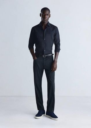 Mango Camicia cotone comfort stretch non-iron navy - Uomo - XXL - MANGO MAN