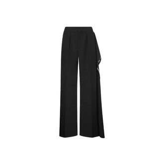 Moschino Pantalone Cimosa - female - Moschino - Wide Trousers - Black - M - Trousers