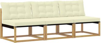 vidaXL Sof&aacute; Intermedio De Exterior 3 Plaza Madera De Acacia S&oacute;lida Vidaxl