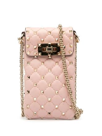Valentino Garavani 2000-2017 Lambskin Rockstud Spike Phone Case crossbody bag - Pink