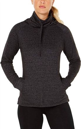 32 Degrees Fleece Funnel Neck Top In Heather Charcoal