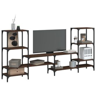 vidaXL Vidaxl - Mueble De Tv Madera De Ingenier&iacute;a Marr&oacute;n Roble 206,5x28,5x95 Cm