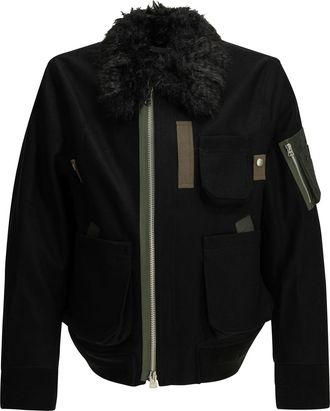 sacai wollen bomberjack