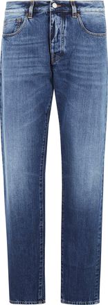Fortela Blue John Japanese Selvedge Five-Pocket Cotton Jeans