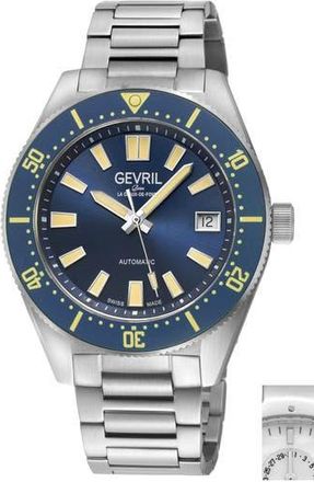 Gevril Group Mariner Row Automatic Bracelet Watch in Silver at Nordstrom Rack