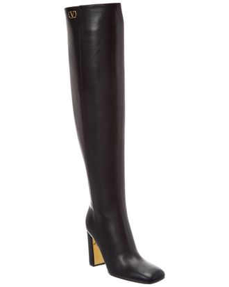 Valentino Vlogo 95 Leather Over-The-Knee Boot