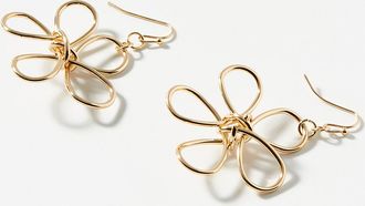 Simons Womens Large floral silhouette earrings