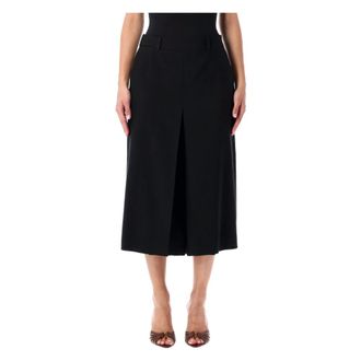 Saint Laurent Wool Midi Culottes - female - Saint Laurent - Midi Skirts - Black - M - Skirts