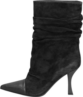Marc Ellis Crystalline Prime Heeled Boots - Dames - Laarzen met Hak - Zwart - 40 EU - Leer - Schoenen
