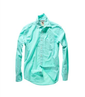 Relwen Mens Yarn-Dyed Poplin Shirt In Mint Green