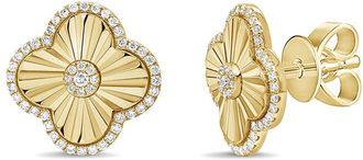 Sabrina Designs 14K 0.56 Ct. Tw. Diamond Clover Earrings