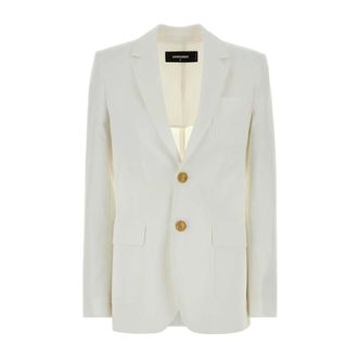 Dsquared2 Blazers, female, White, Size: M Cotton Blazer