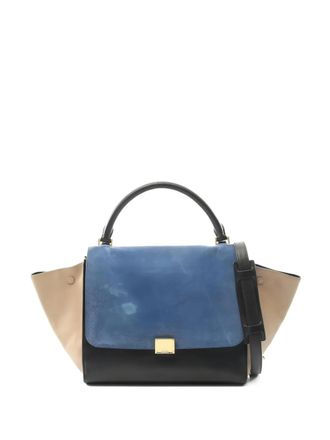 Celine 2000s Trapeze suede tote - Blue