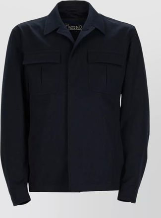 Herno collared coat buttoned cuffs front pockets