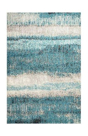 Jonathan Y Designs Contemporary POP Modern Abstract Vintage Area Rug in Cream/turquoise at Nordstrom, Size 2Ft 0In X 8Ft 0In