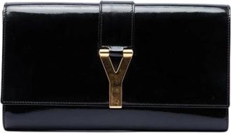 Saint Laurent Pre-owned Chyc Ligne Clutch - Dames - Vintage Clutch - Zwart - ONE Size - Leer - Vintage