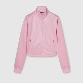 Gucci GG Jersey Jacquard Zip Jacket, Pink, Ready-to-wear