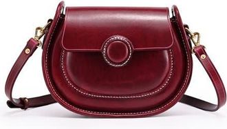 OLD TREND Begonia Genuine Leather Vintage Compact Crossbody in Maroon at Nordstrom