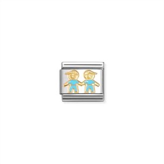 Nomination Unisex Family Links Bracelet In Blue Brothers